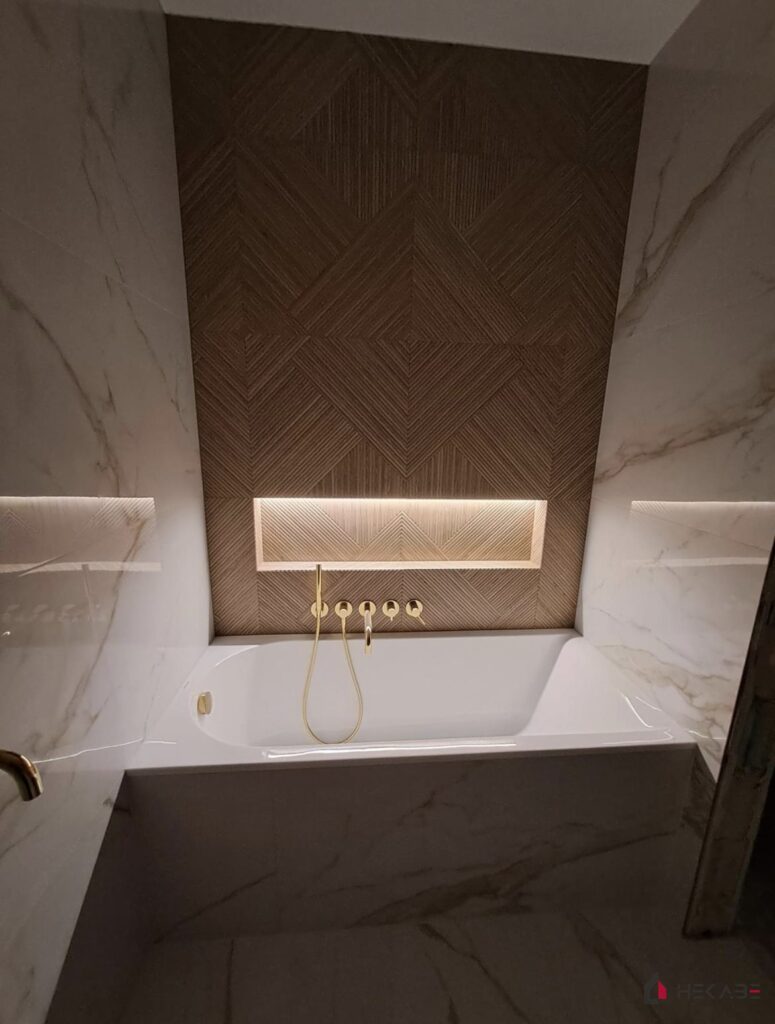 Łazienka Korfantego Katowice — projekt Hekabe, wykończenia wnętrz premium