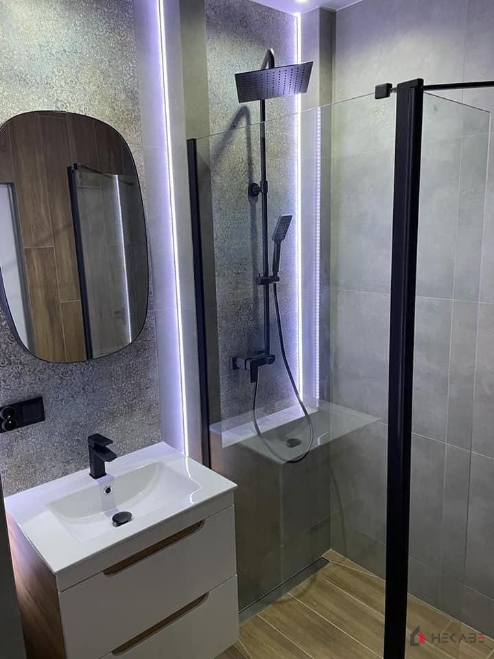 Łazienka Osiedle Franciszkańskie Katowice — projekt Hekabe, wykończenia wnętrz premium