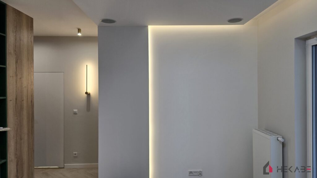 Mieszkanie Ceglana II Katowice — projekt Hekabe, wykończenia wnętrz premium