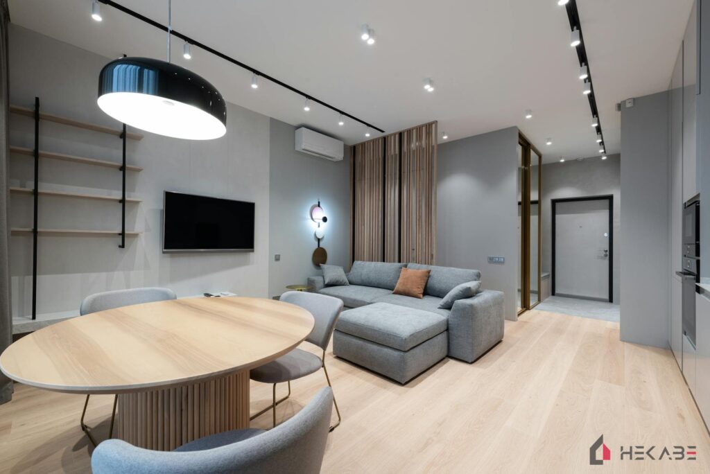 Mieszkanie Słoneczna Katowice — projekt Hekabe, wykończenia wnętrz premium